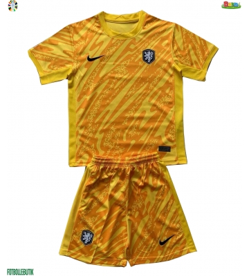 Nederländerna Målvakt Bortaställ Barn EM 2024 Kortärmad (+ Korta byxor)